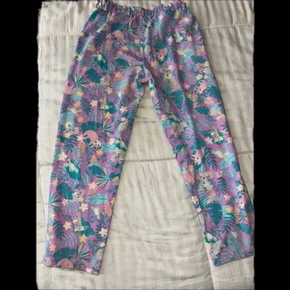 euc Gorgeous blue purple 6 girls floral kitten soft pants - Picture 4 of 6